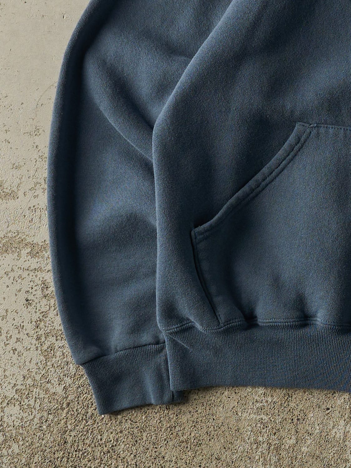 Vintage 90s Slate Blue Russell Athletic Blank Hoodie (S/M)