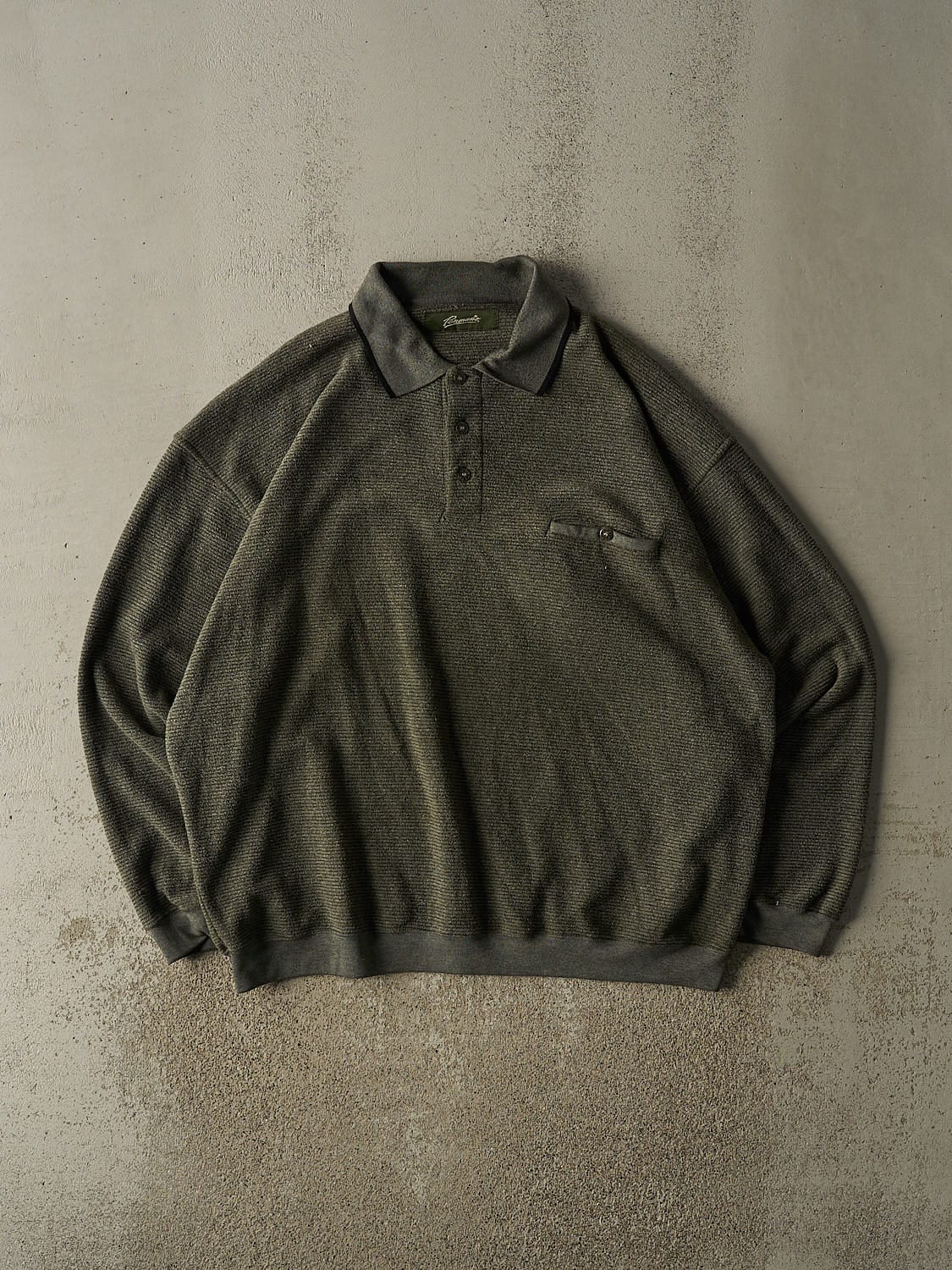 Vintage 90s Green Penman's Quarter Button Sweater (XXL)
