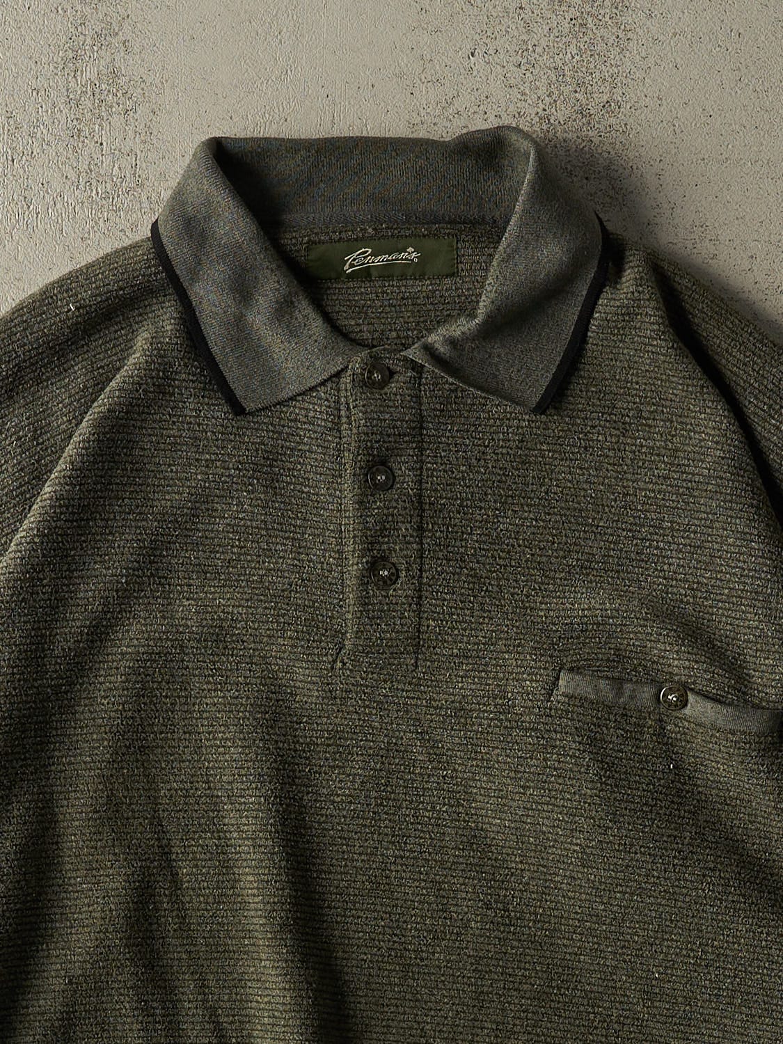 Vintage 90s Green Penman's Quarter Button Sweater (XXL)