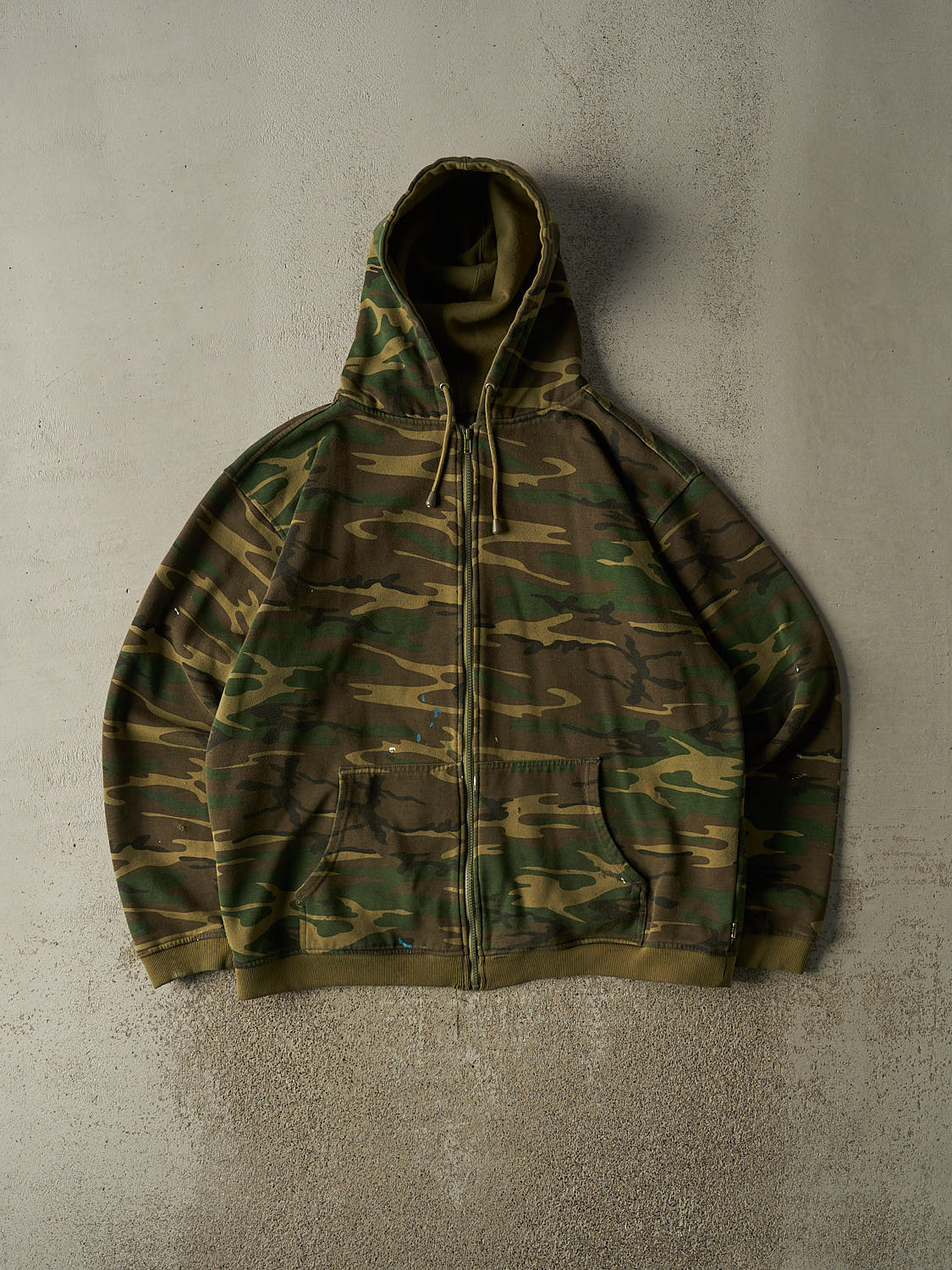 Vintage 90s Camo Zip Up Hoodie (XL/XXL)