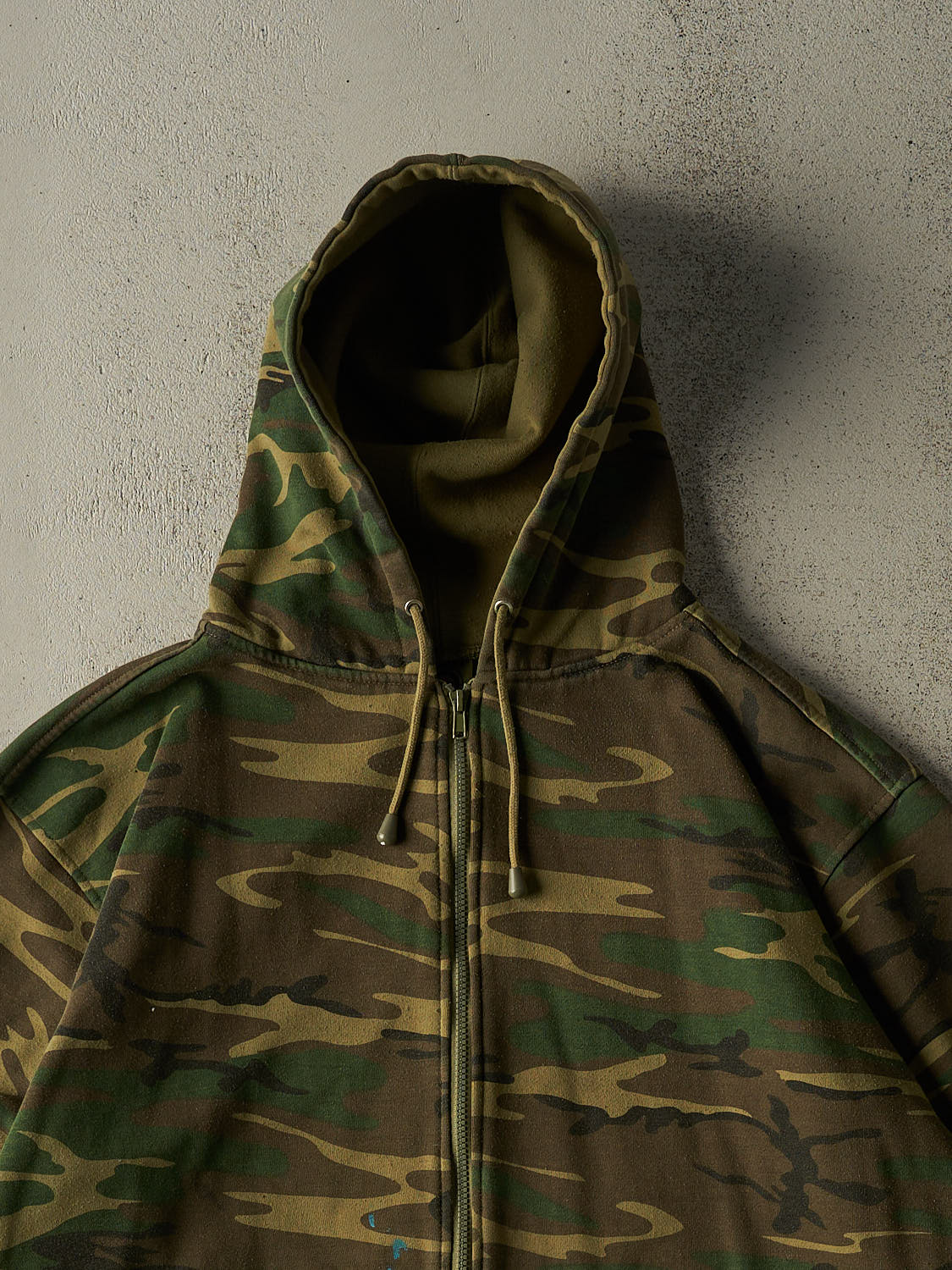 Vintage 90s Camo Zip Up Hoodie (XL/XXL)