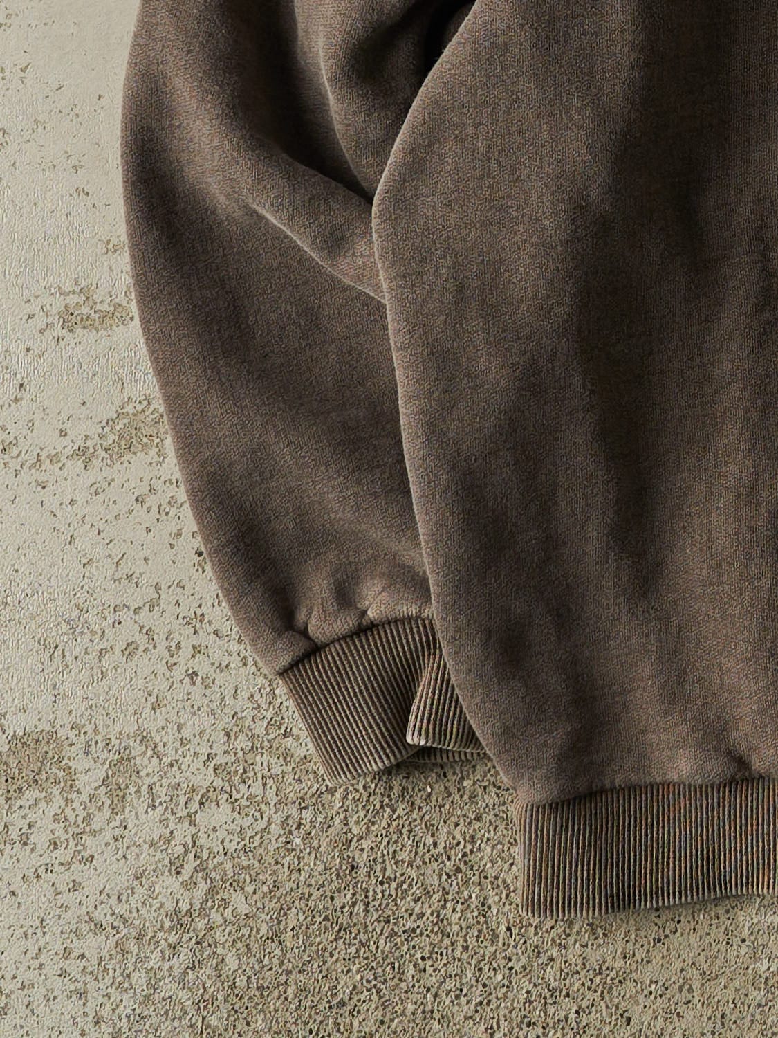 Vintage Y2K Brown Non-Fiction Quarter Button Sweater (L/XL)