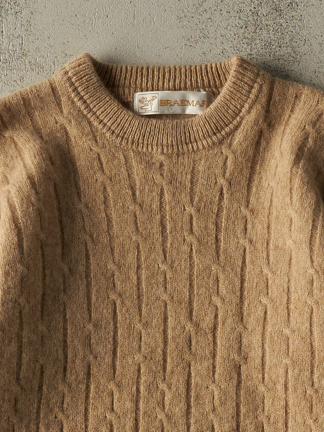 Vintage 80s Beige Patterned Knit (S)