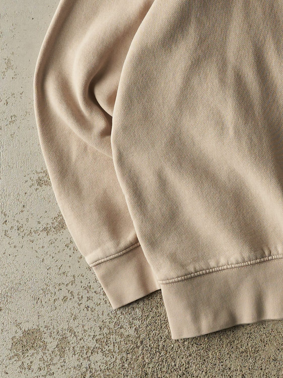 Vintage Y2K Beige Nike Embroidered Middle Swoosh Hoodie (M/L)