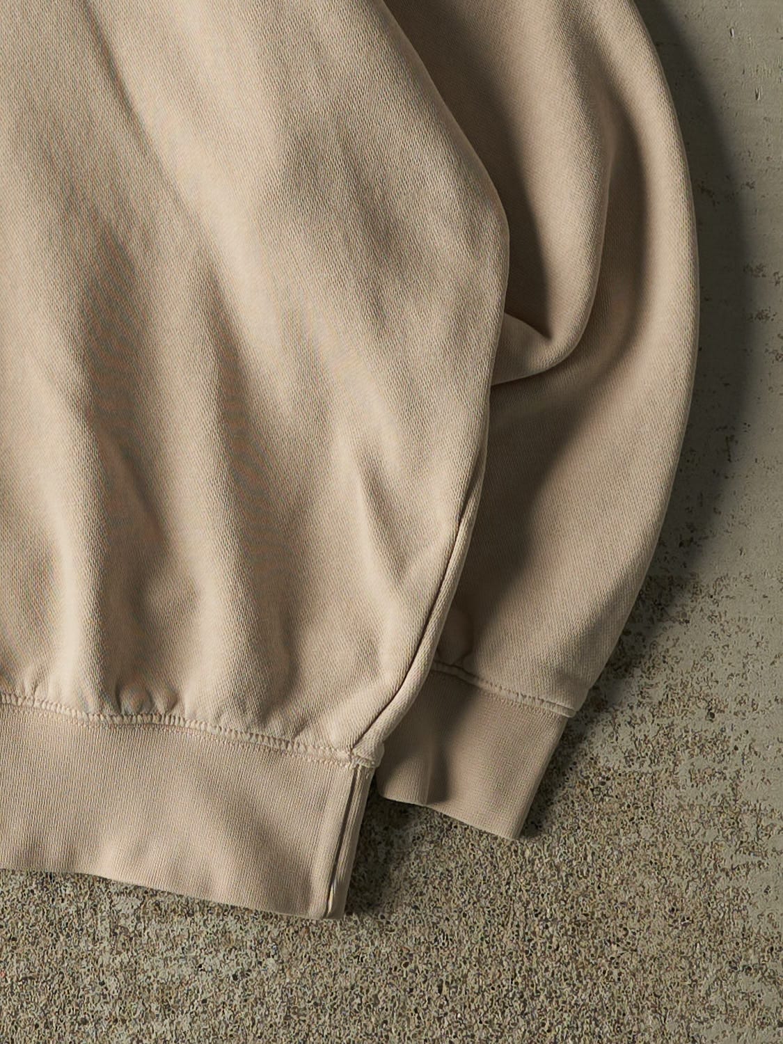 Vintage Y2K Beige Nike Embroidered Middle Swoosh Hoodie (M/L)