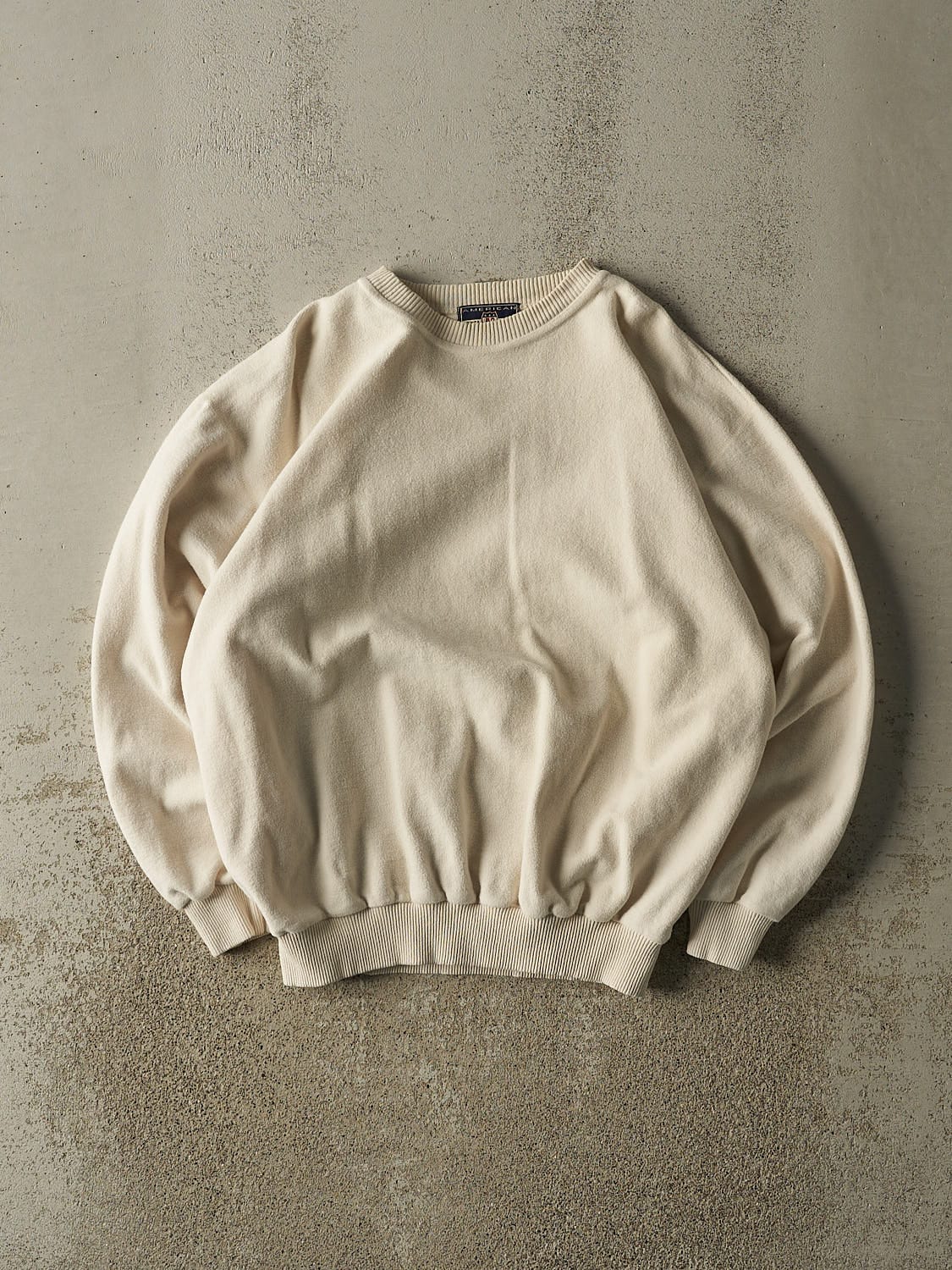 Vintage 90s Beige Blank Crewneck (L)
