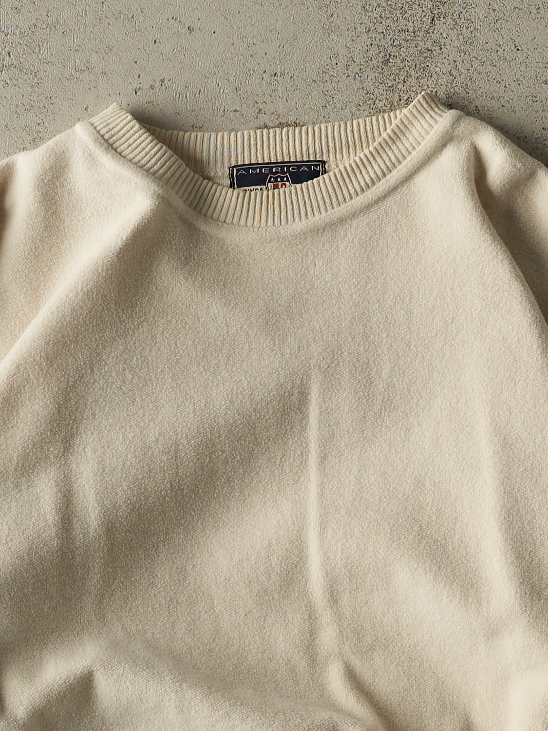 Vintage 90s Beige Blank Crewneck (L)