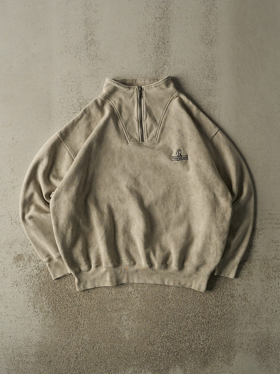 Vintage 90s Beige Pro Classic Golf Quarter Zip Sweater (XL/XXL)
