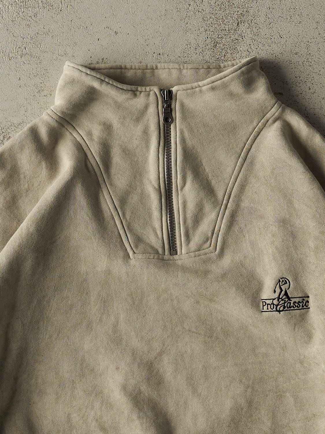 Vintage 90s Beige Pro Classic Golf Quarter Zip Sweater (XL/XXL)