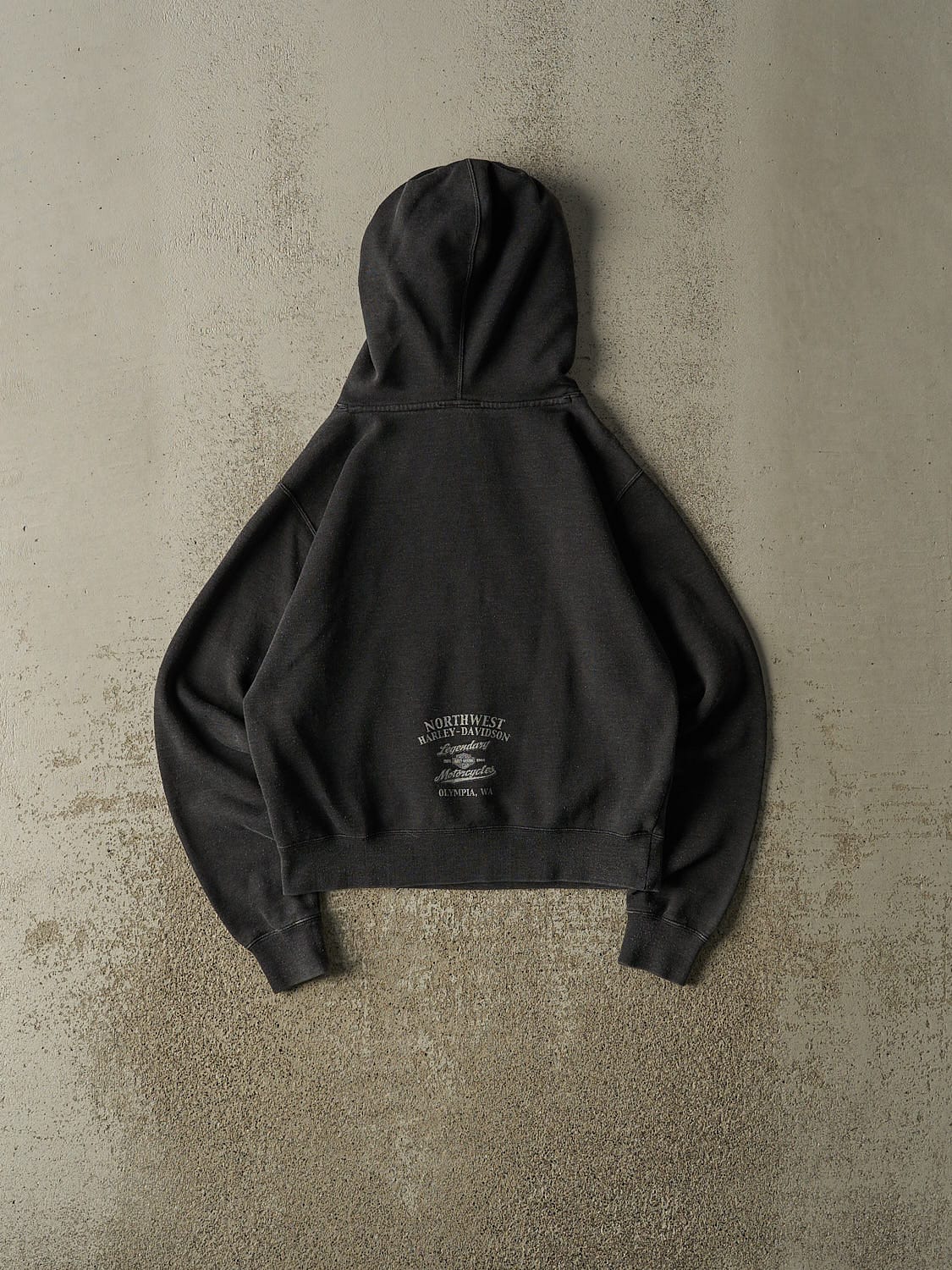 Vintage 09' Charcoal Grey Harley Davidson Hoodie (XXS/XS)