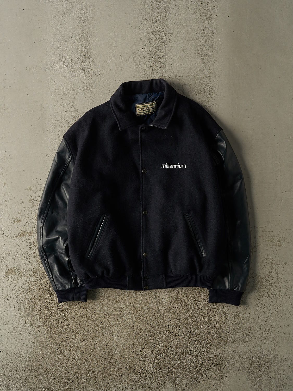 Vintage 90s Navy Blue Varsity Jacket (L/XL)