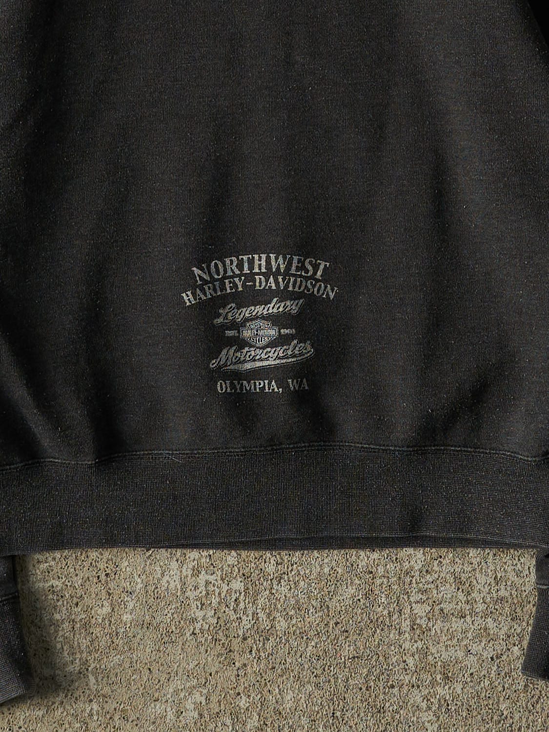 Vintage 09' Charcoal Grey Harley Davidson Hoodie (XXS/XS)