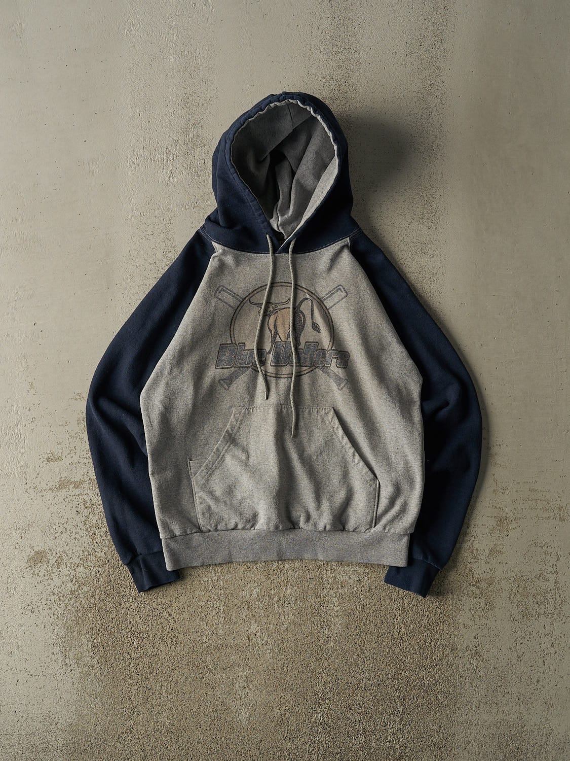 Vintage 90s Grey Blue Ballers Hoodie (S/M)