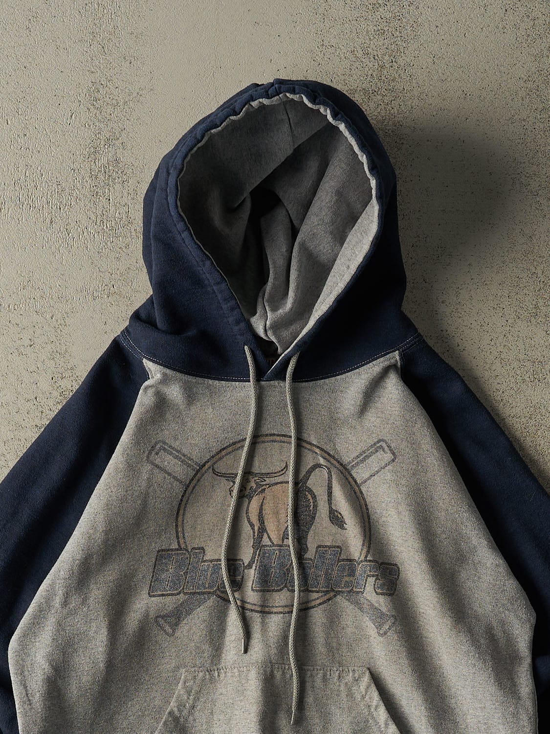 Vintage 90s Grey Blue Ballers Hoodie (S/M)