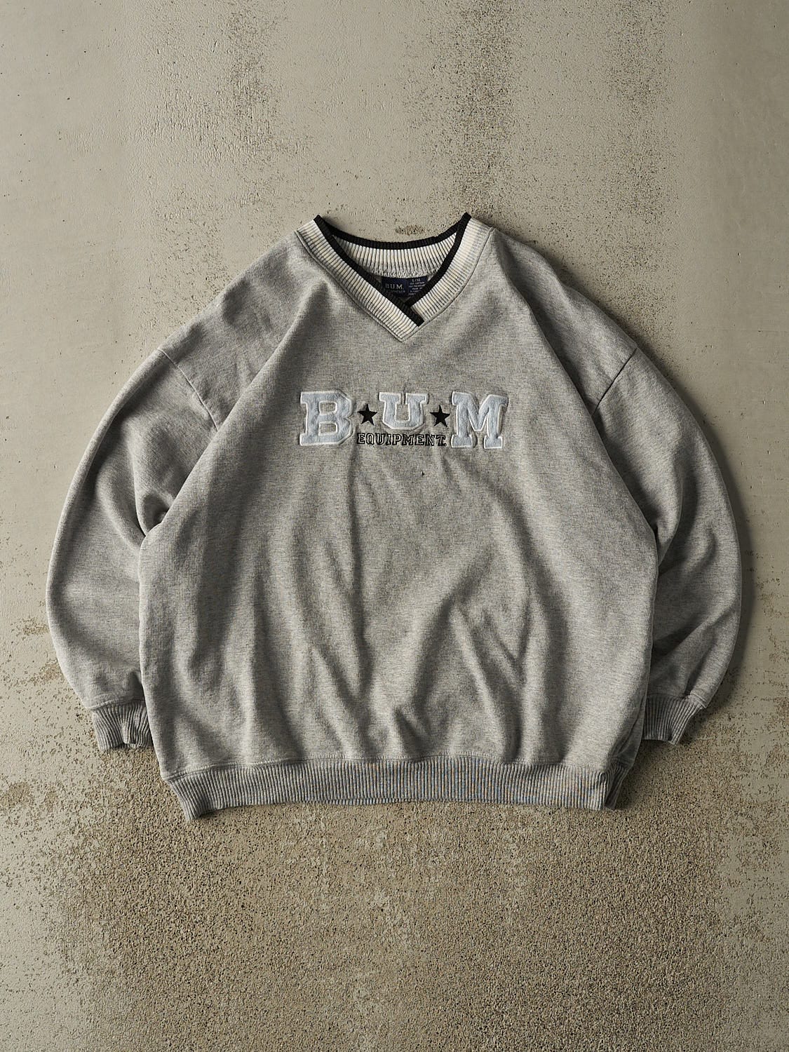 Vintage 90s Grey BUM Equipment Sweater (S/M)