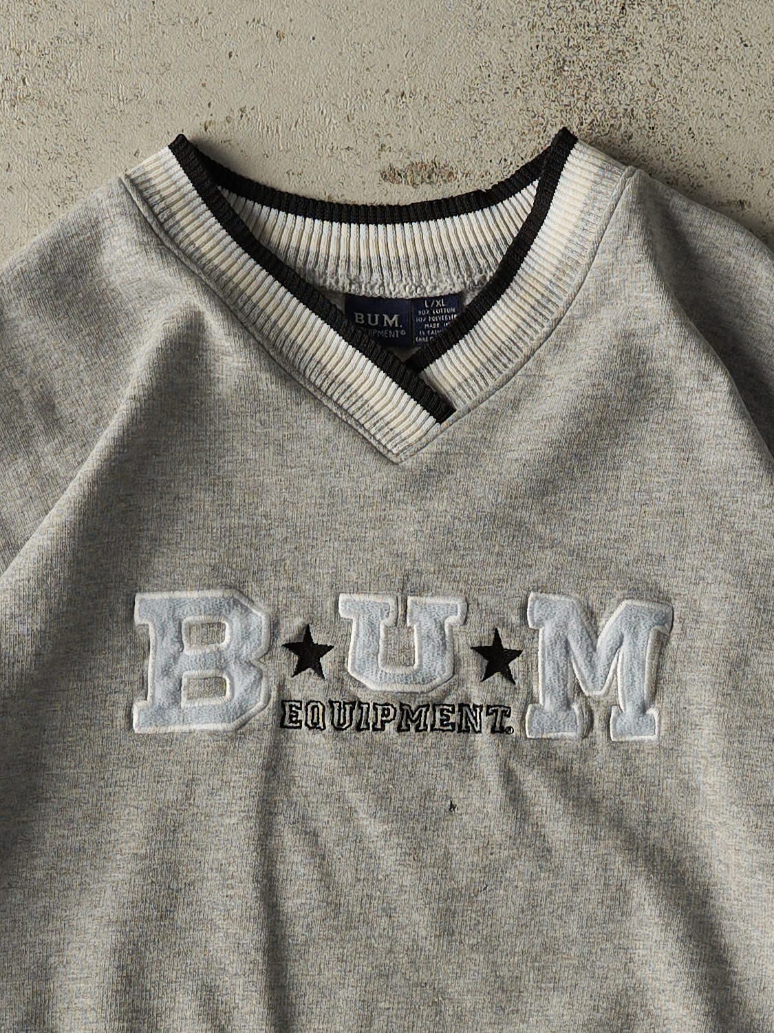 Vintage 90s Grey BUM Equipment Sweater (S/M)
