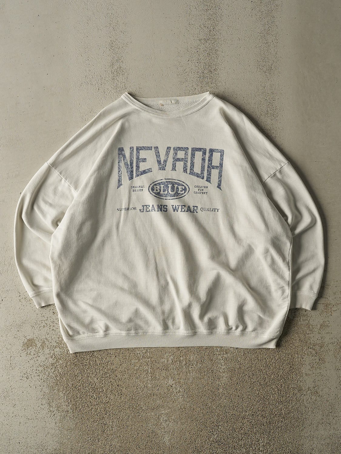 Vintage 90s Beige Nevada Jeans Crewneck (XXL)