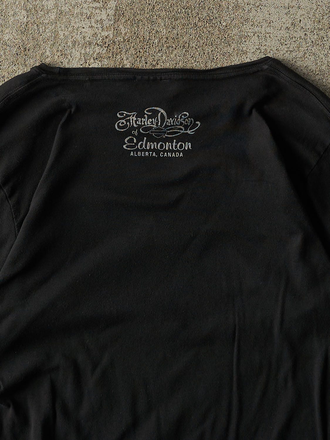 Vintage 10' Black Harley Davidson Edmonton Alberta Long Sleeve (S/M)