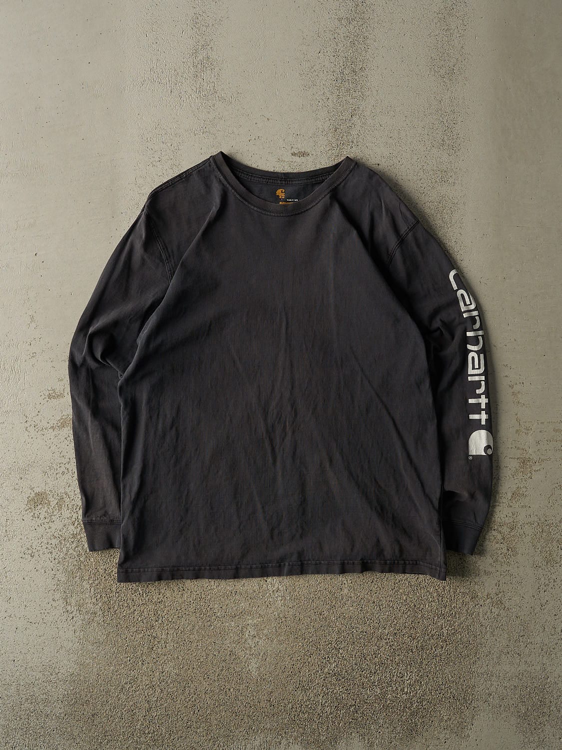 Vintage Y2K Faded Black Carhartt Long Sleeve (L/XL)