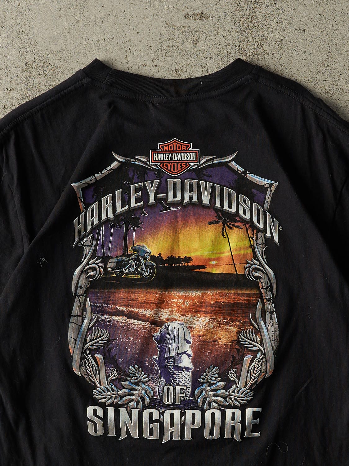 Vintage 07' Black Harley Davidson Singapore Tee (L/XL)
