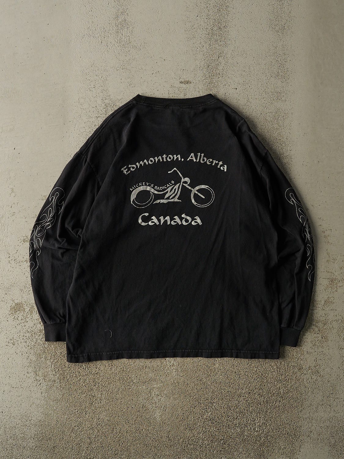 Vintage Y2K Black Mickey's Radicals Biker Flame Long Sleeve (L/XL)