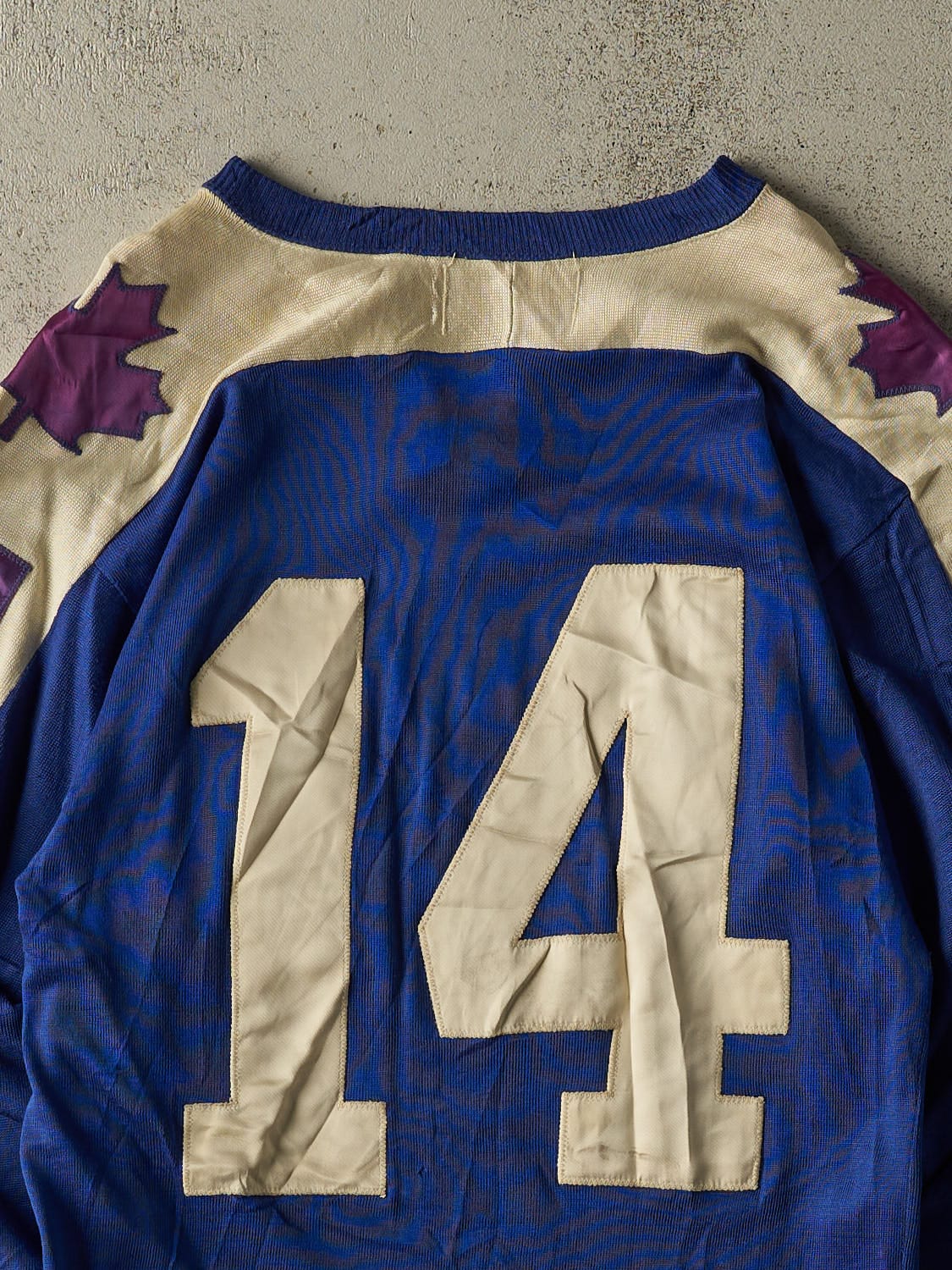 Vintage RARE 80s Blue Toronto Maple Leafs #14 Hockey Jersey (M)