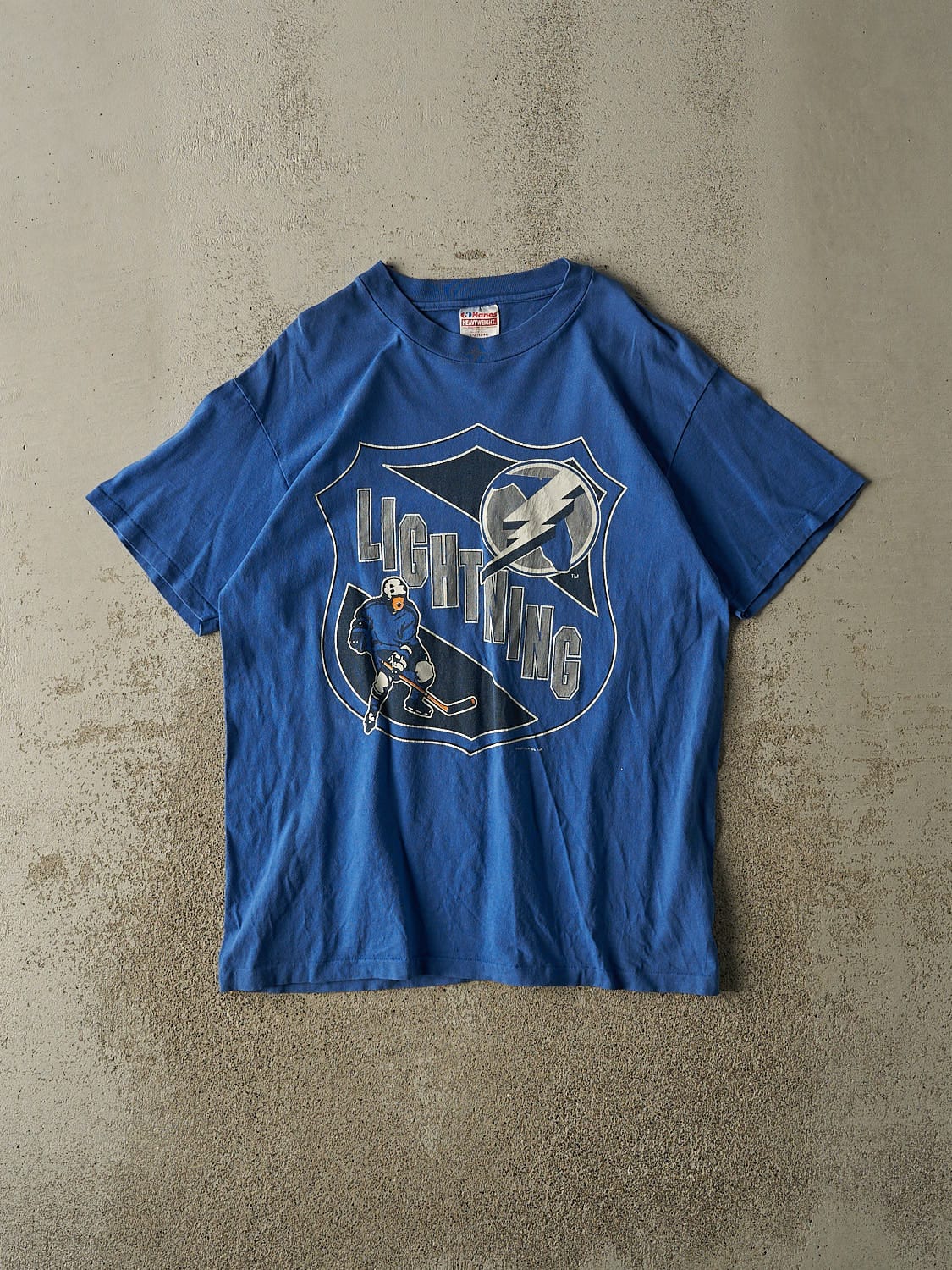Vintage 90s Blue Tampa Bay Lightning Single Stitch Tee (L)