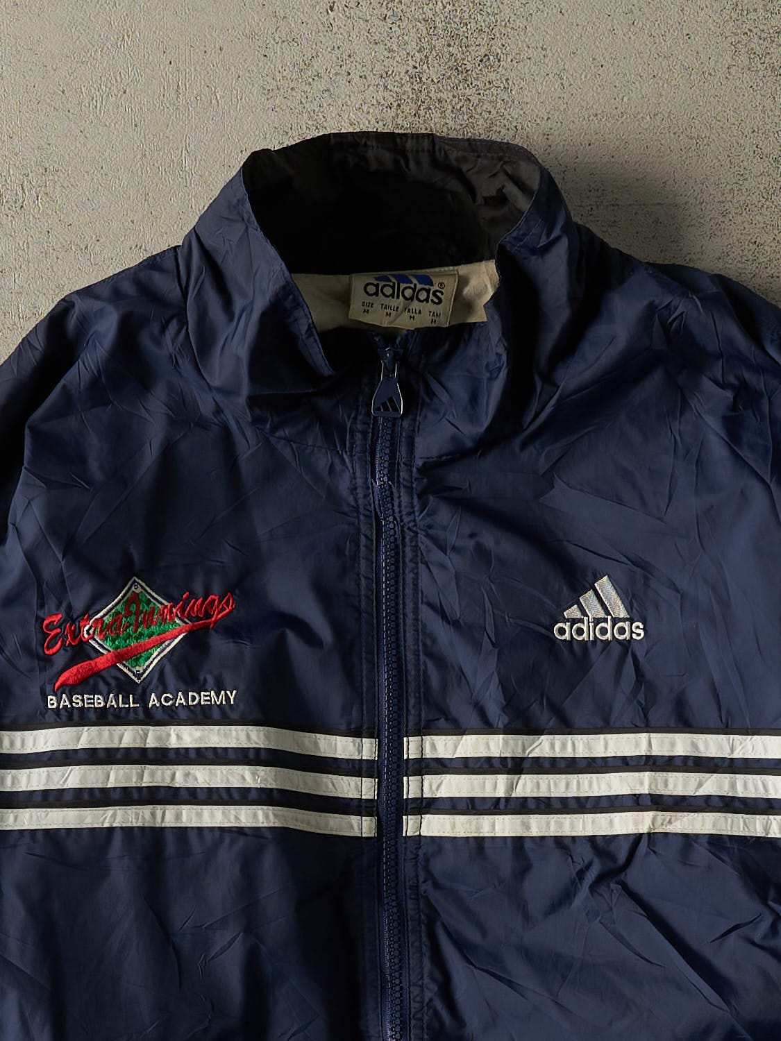 Vintage 90s Navy Blue Adidas Windbreaker Jacket (M/L)