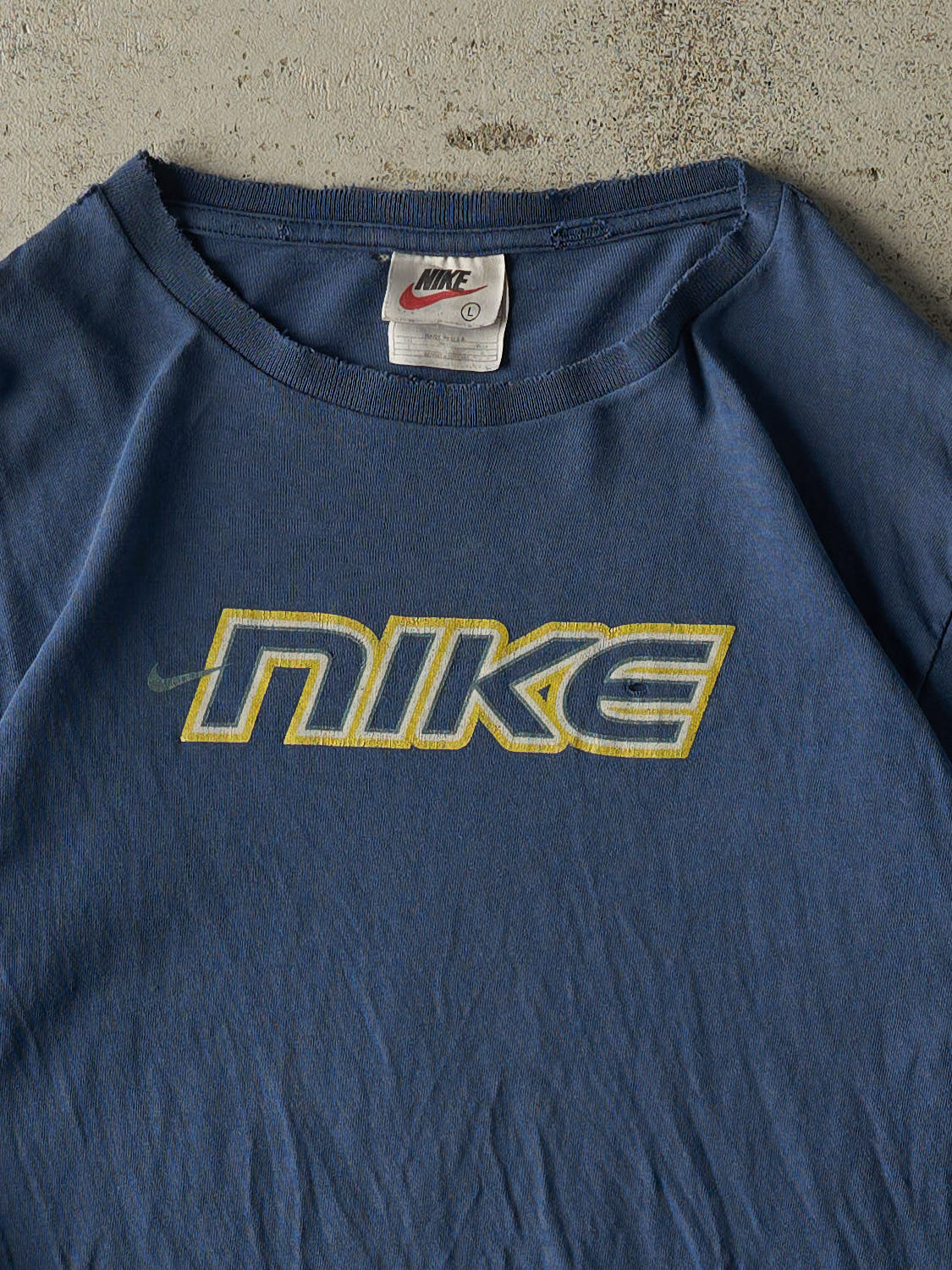 Vintage 90s Blue Nike Logo Tee (XS/S)