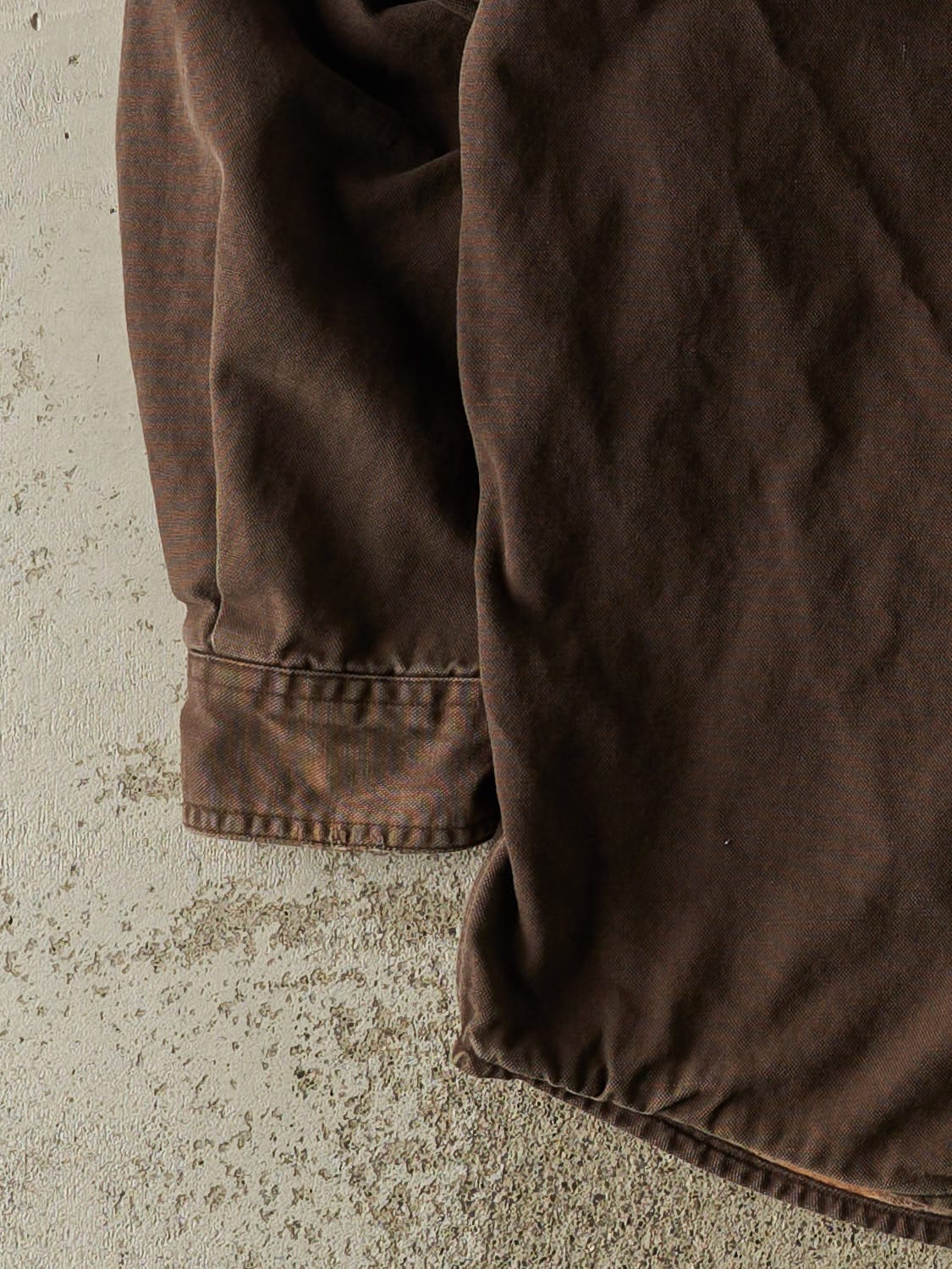 Vintage 90s Brown Carhartt Flannel Lined Button Up Long Sleeve (XXL)