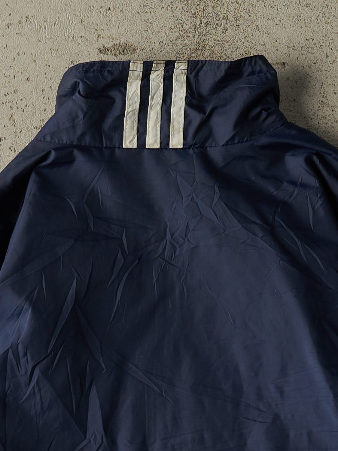 Vintage 90s Navy Blue Adidas Windbreaker Jacket (M/L)