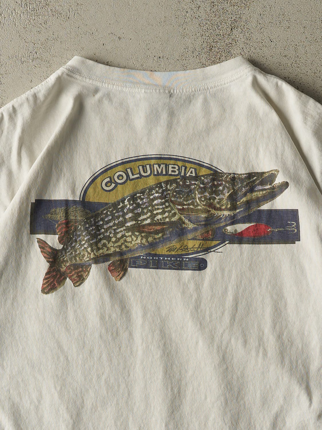 Vintage 90s White Columbia Mike Stidham Fishing Pocket Tee (XL)