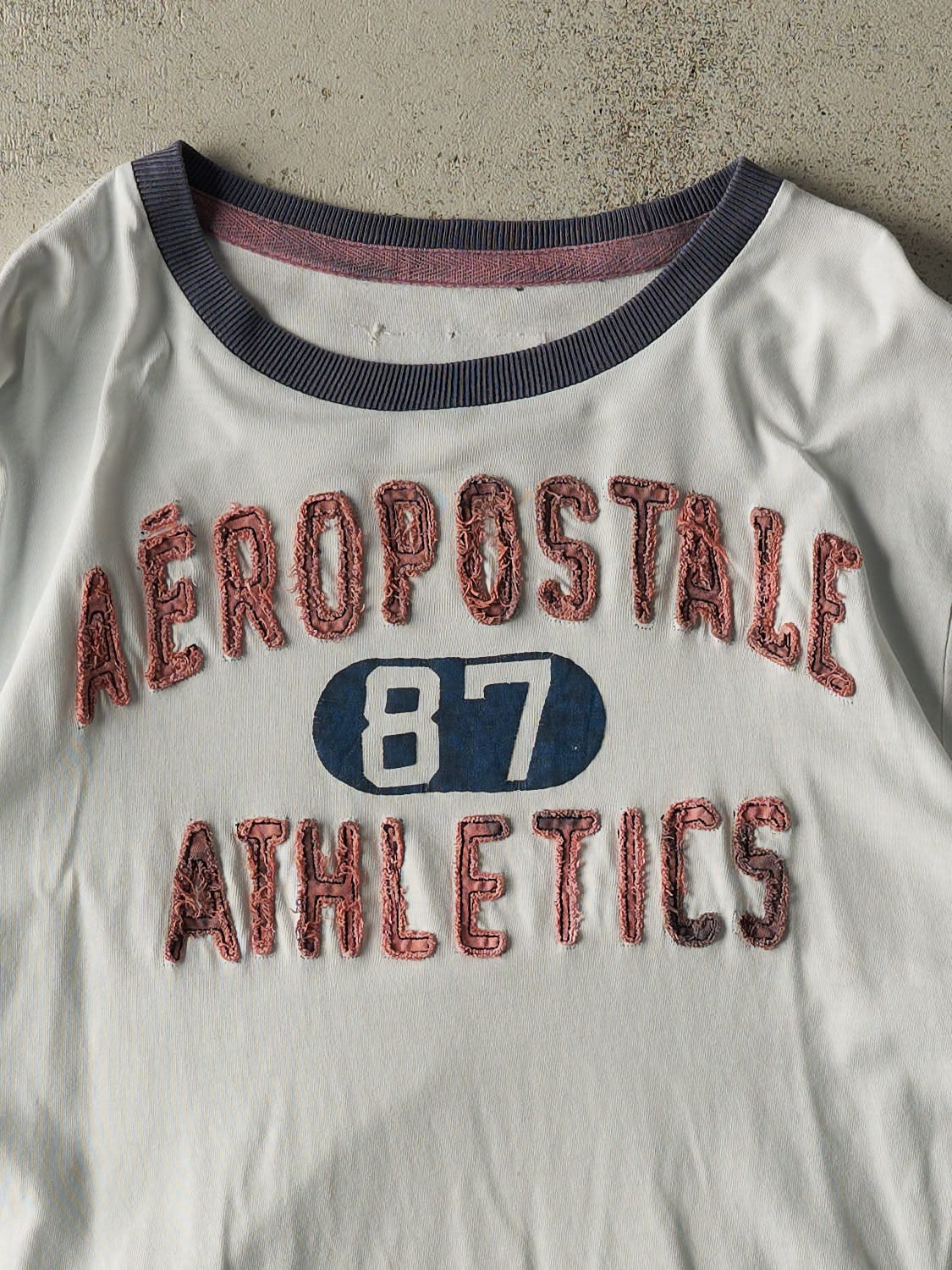 Vintage Y2K White Aeropostale Ringer Tee (L)