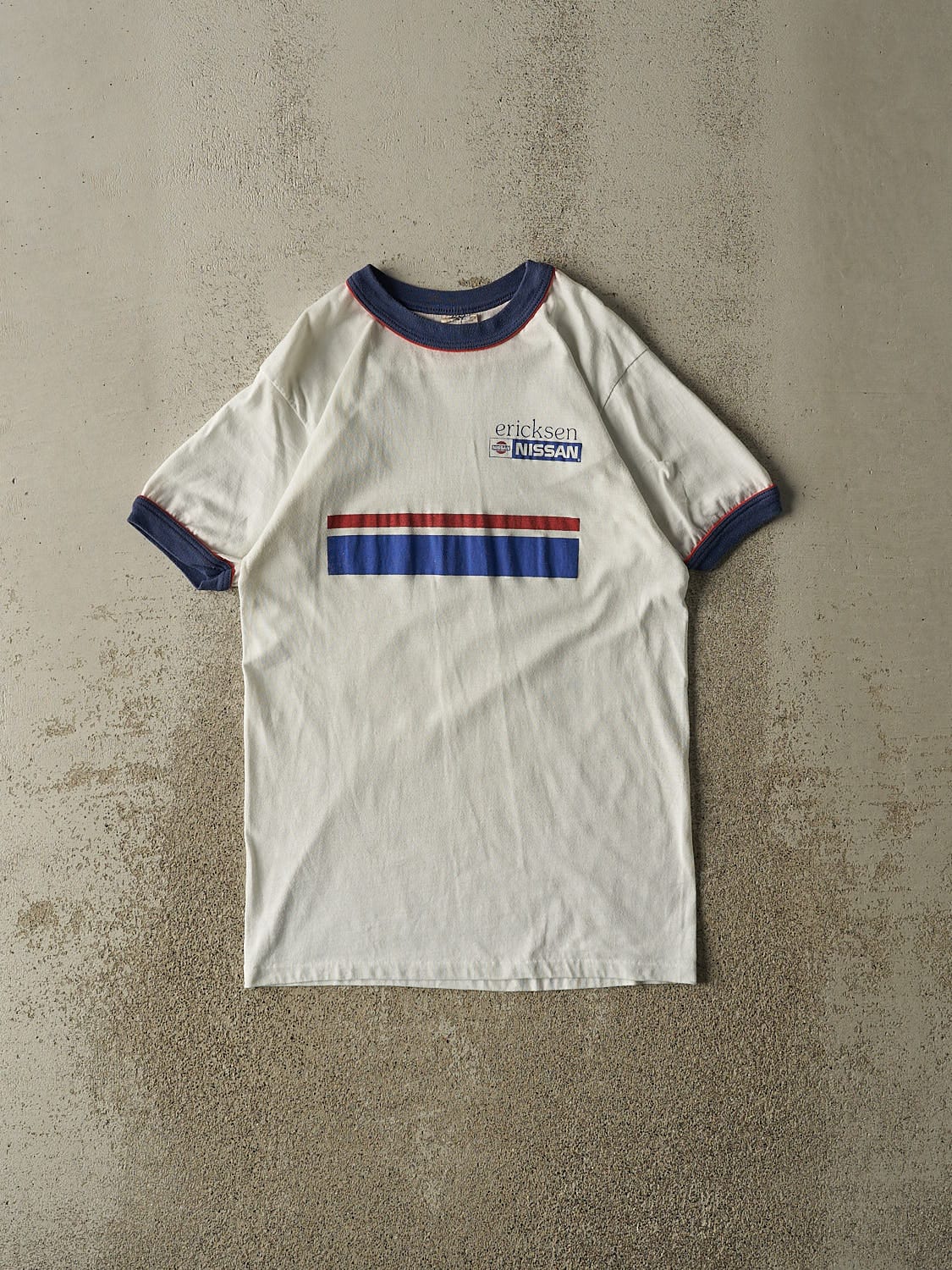 Vintage 80s White Nissan Ringer Tee (XS/S)
