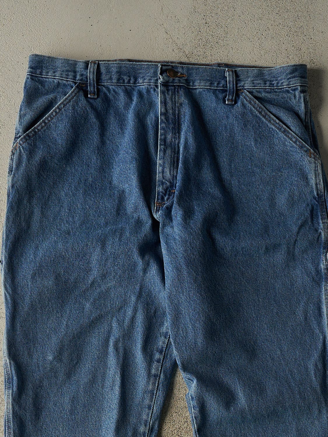 Vintage 90s Mid Wash Rustler Carpenter Jeans (37x32)