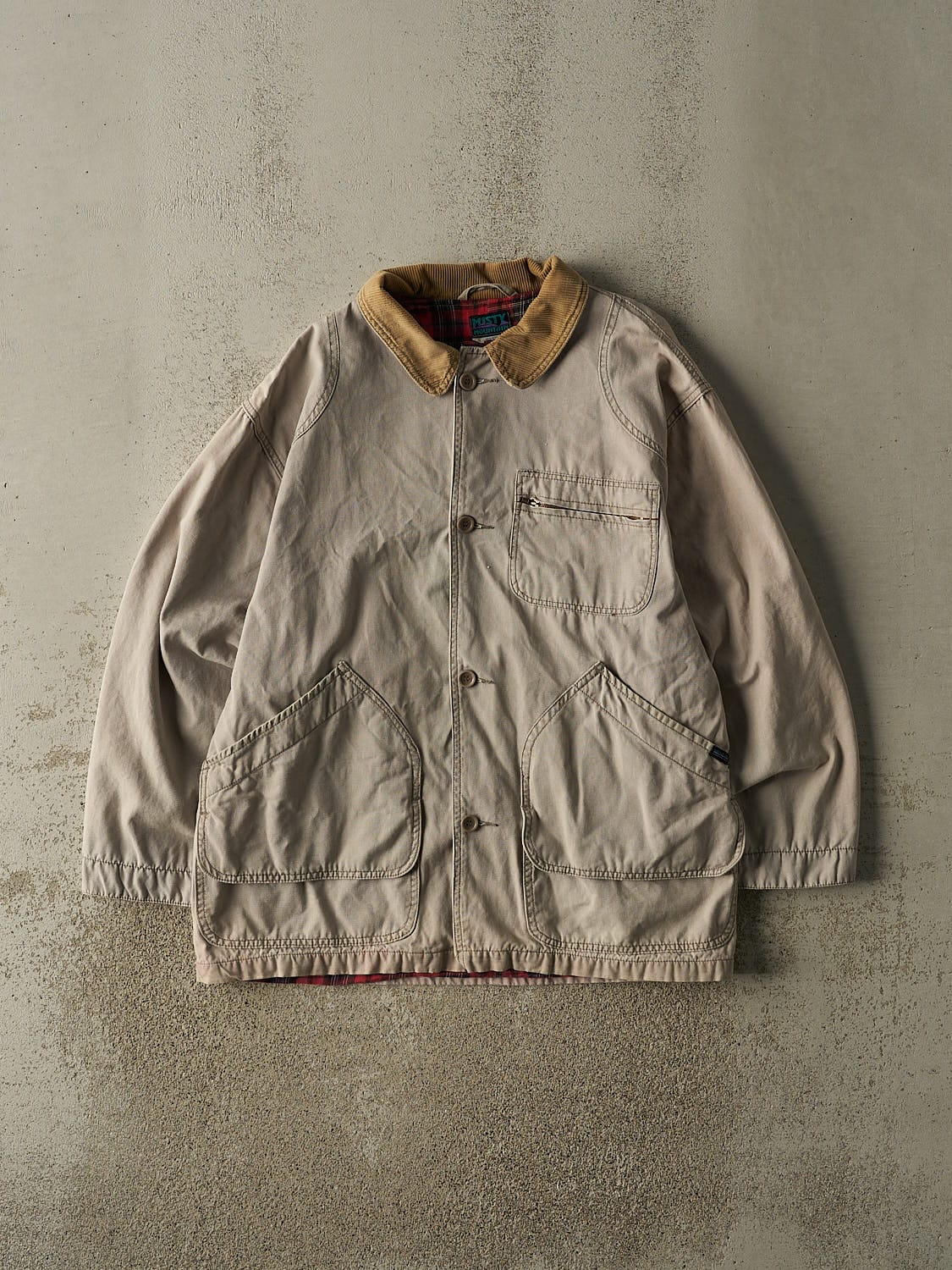 Vintage 80s Beige Misty Mountain Chore Jacket (L/XL)