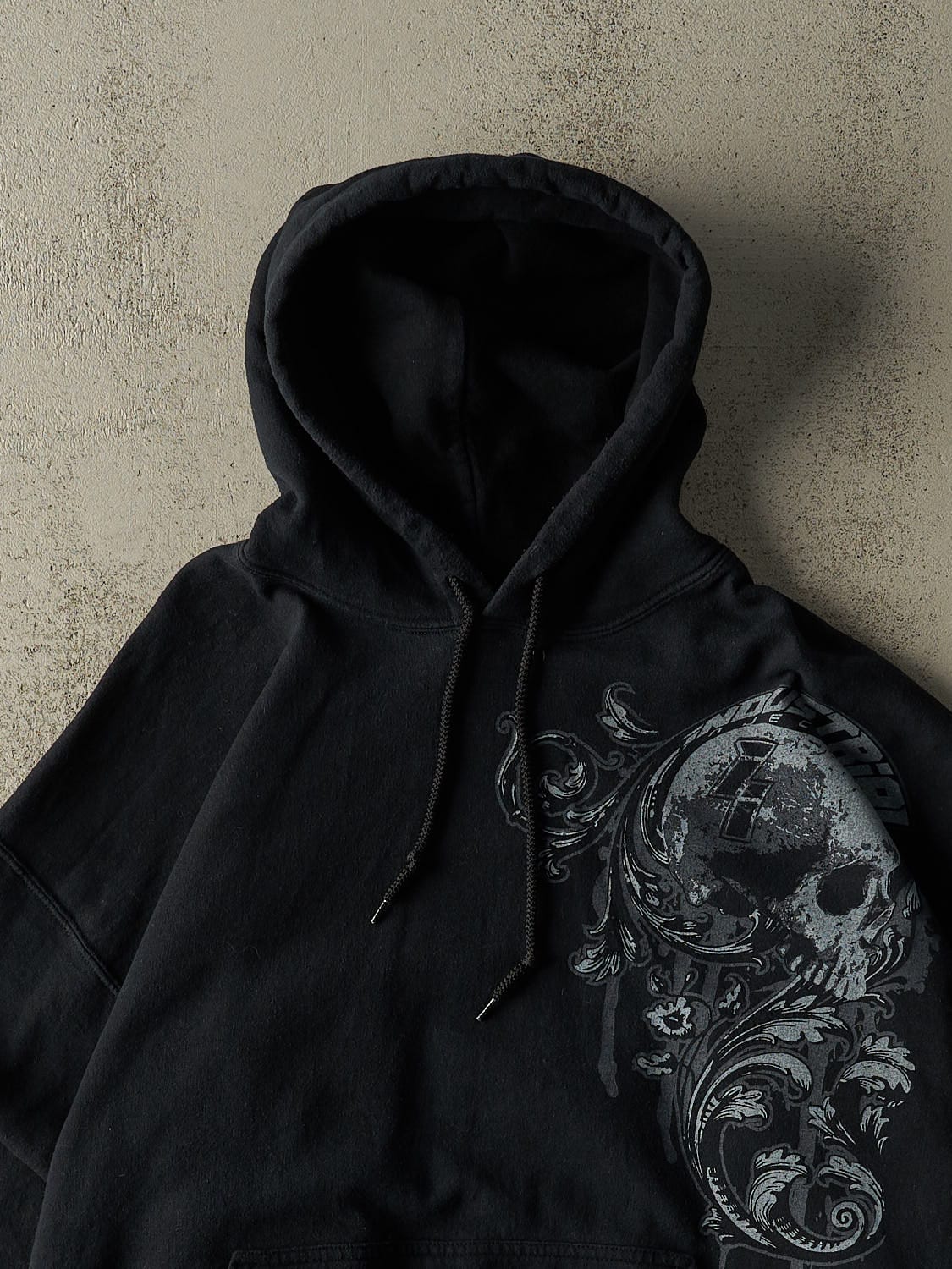 Vintage Y2K Black Industrial Injection Hoodie (L/XL)