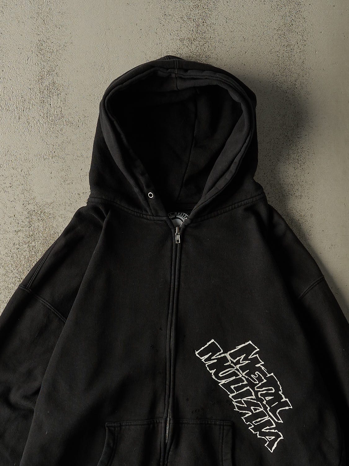 Vintage Y2K Black Metal Mulisha Hoodie (L/XL)