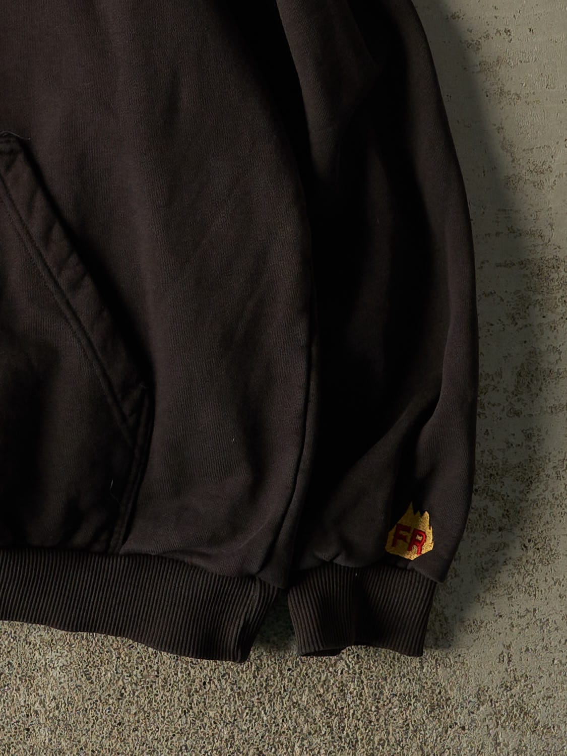Vintage Y2K Faded Black Fire Resistant Hoodie (M)