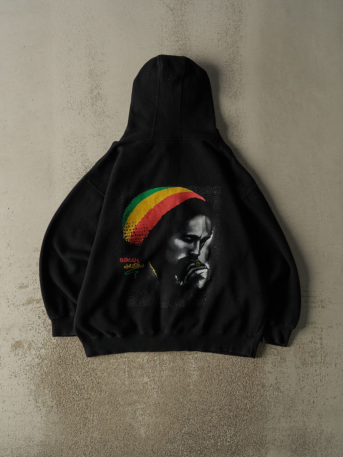 Vintage 90s Black Bob Marley Zip Up Hoodie (XL)