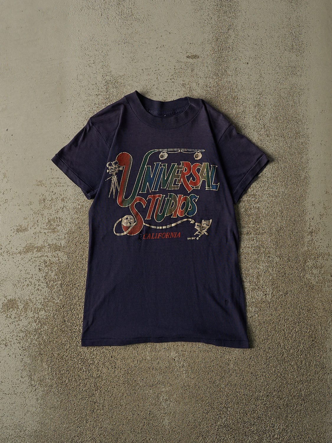 Vintage 80s Navy Blue Universal Studios California Single Stitch Tee (XXXS/XXS)