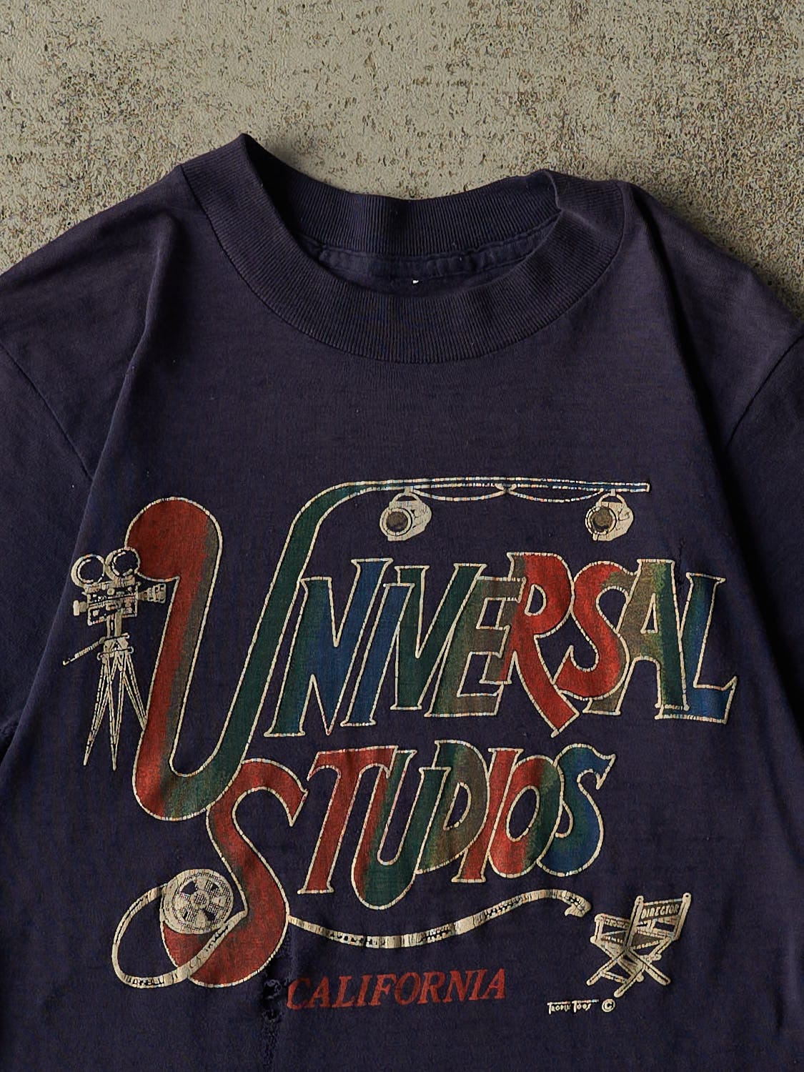Vintage 80s Navy Blue Universal Studios California Single Stitch Tee (XXXS/XXS)