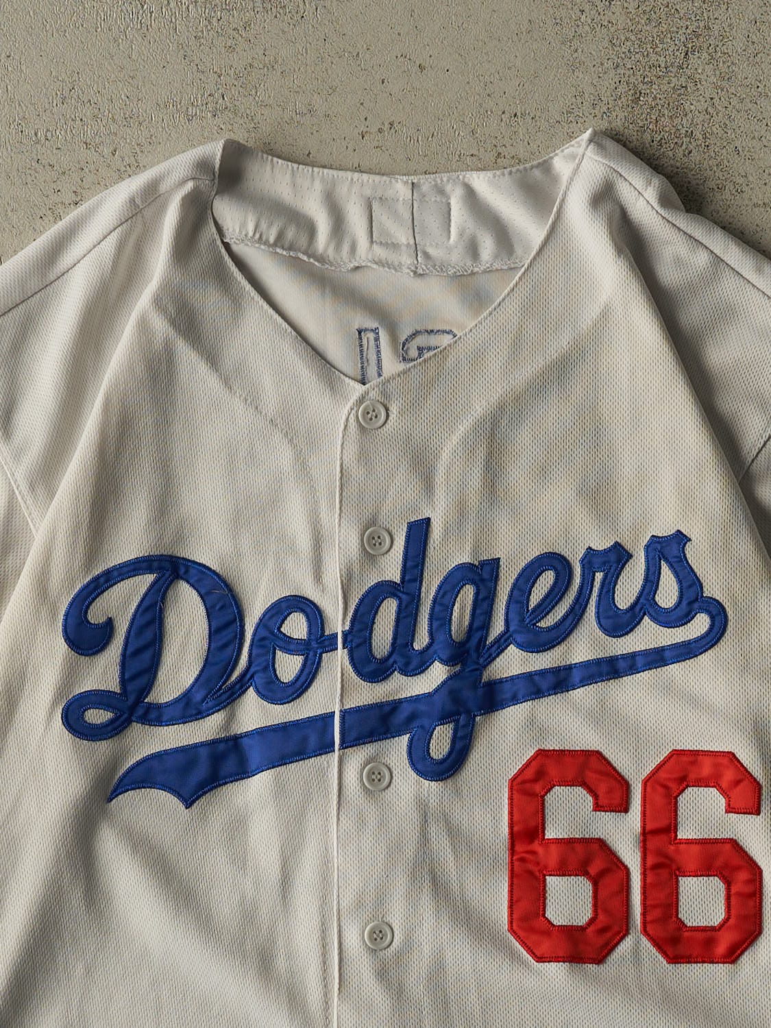 Vintage Y2K White Los Angeles Dodgers #66 Muslix Baseball Jersey (XL/XXL)