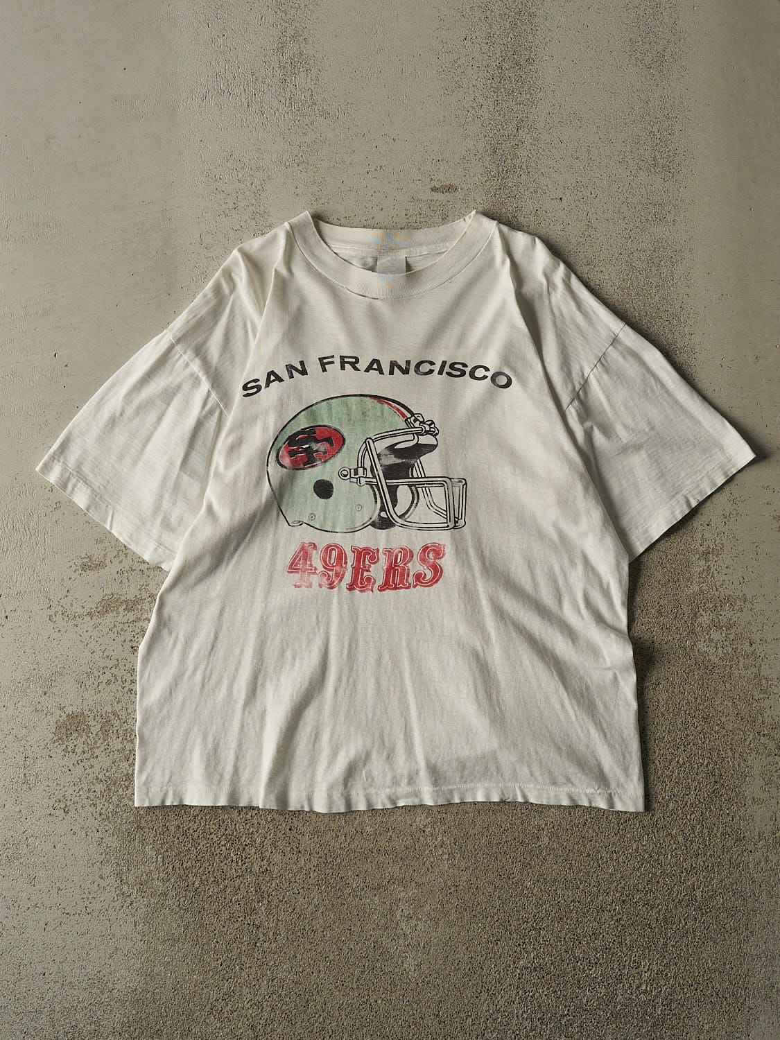 Vintage 80s White San Francisco 49ers Single Stitch Tee (L/XL)