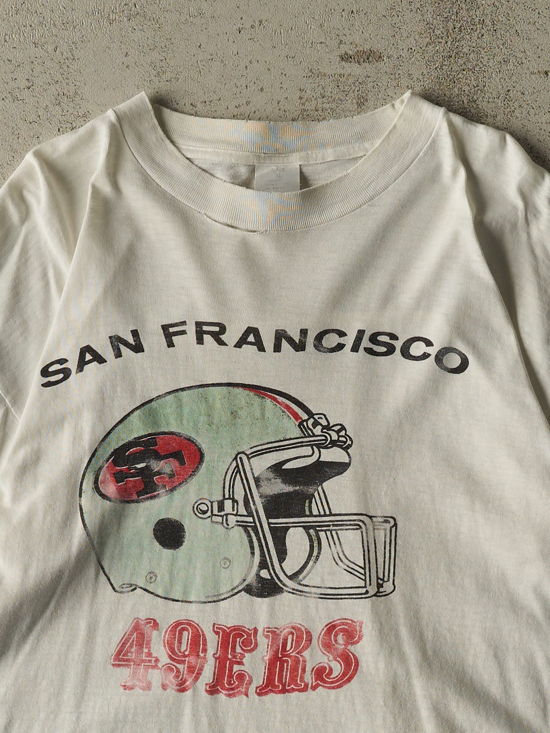 Vintage 80s White San Francisco 49ers Single Stitch Tee (L/XL)