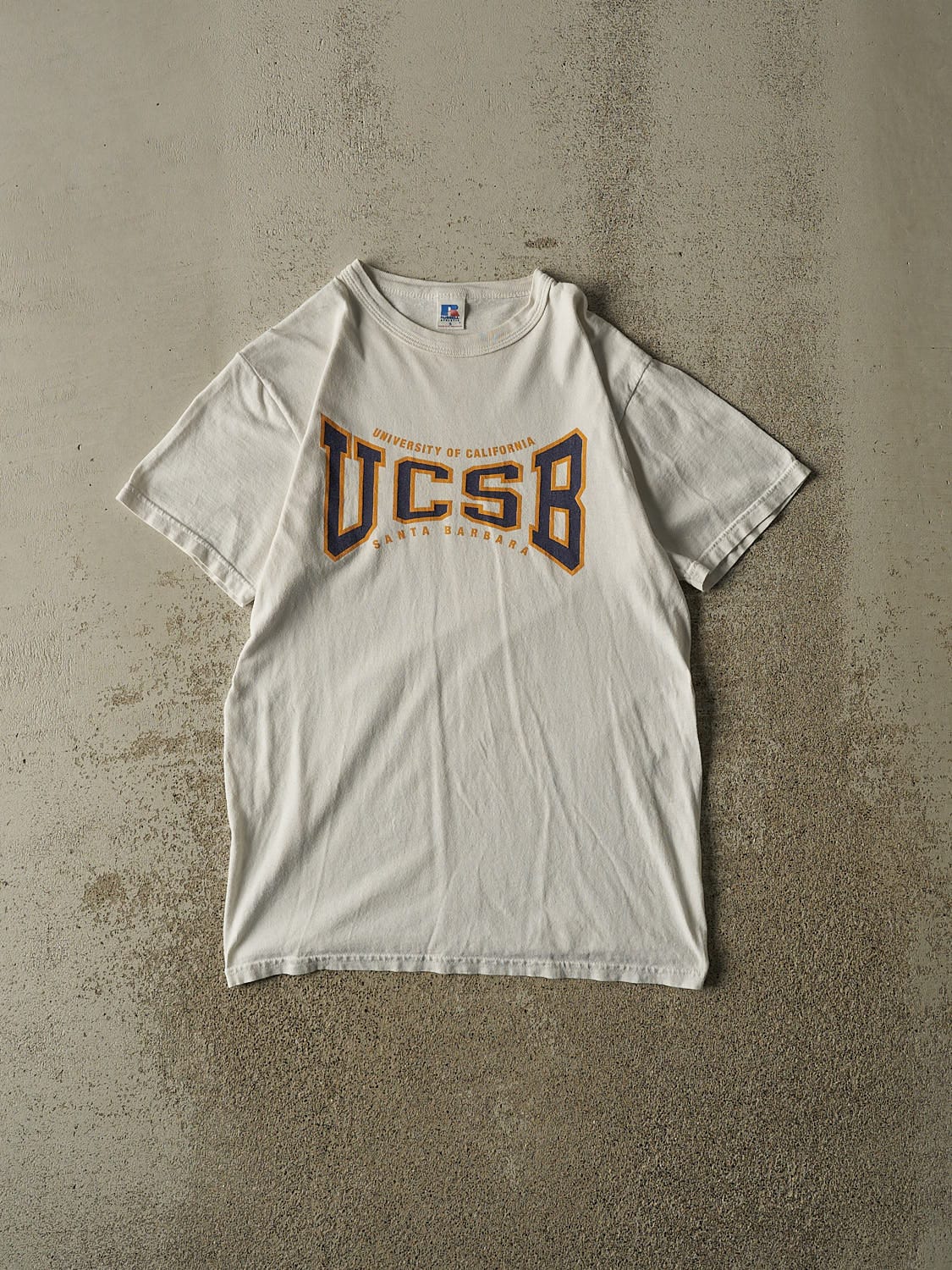 Vintage 90s White Russell Athletic University of California Santa Barbara Tee (S/M)