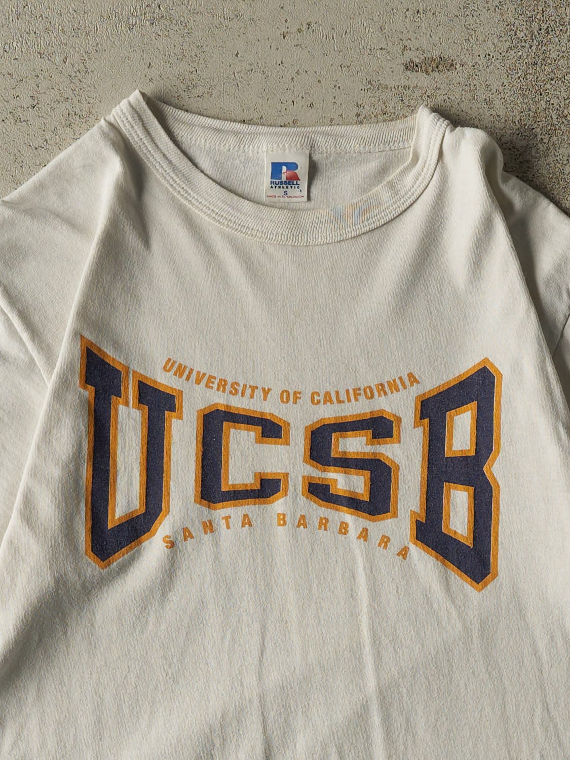 Vintage 90s White Russell Athletic University of California Santa Barbara Tee (S/M)