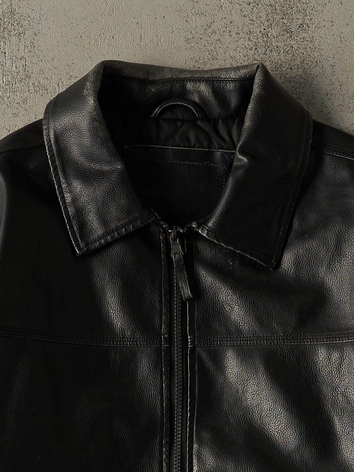 Vintage Y2K Black Leather Jacket (M/L)
