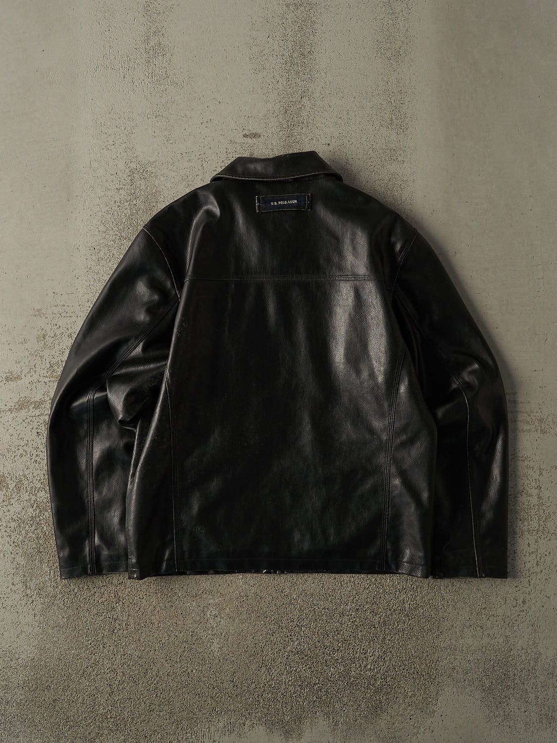 Vintage Y2K Black Leather Jacket (M/L)