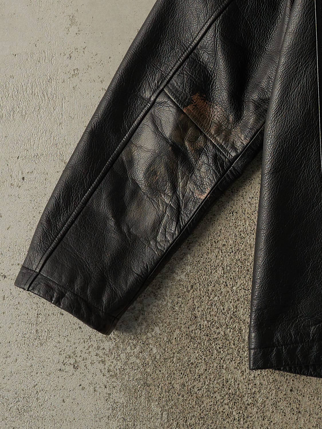 Vintage 90s Black Zildjian Embroidered Leather Jacket (XL)